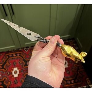 Michael Aram 9" Signed Cheese Knife, Good Mouse, Charcuterie, Silver-Plated